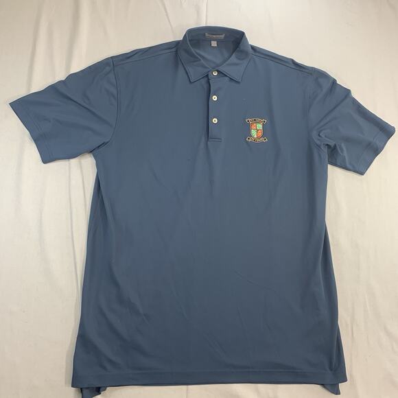 Peter Millar Polo Shirt Men L Blue Striped Summer Comfort Stretch Golf - Picture 1 of 7